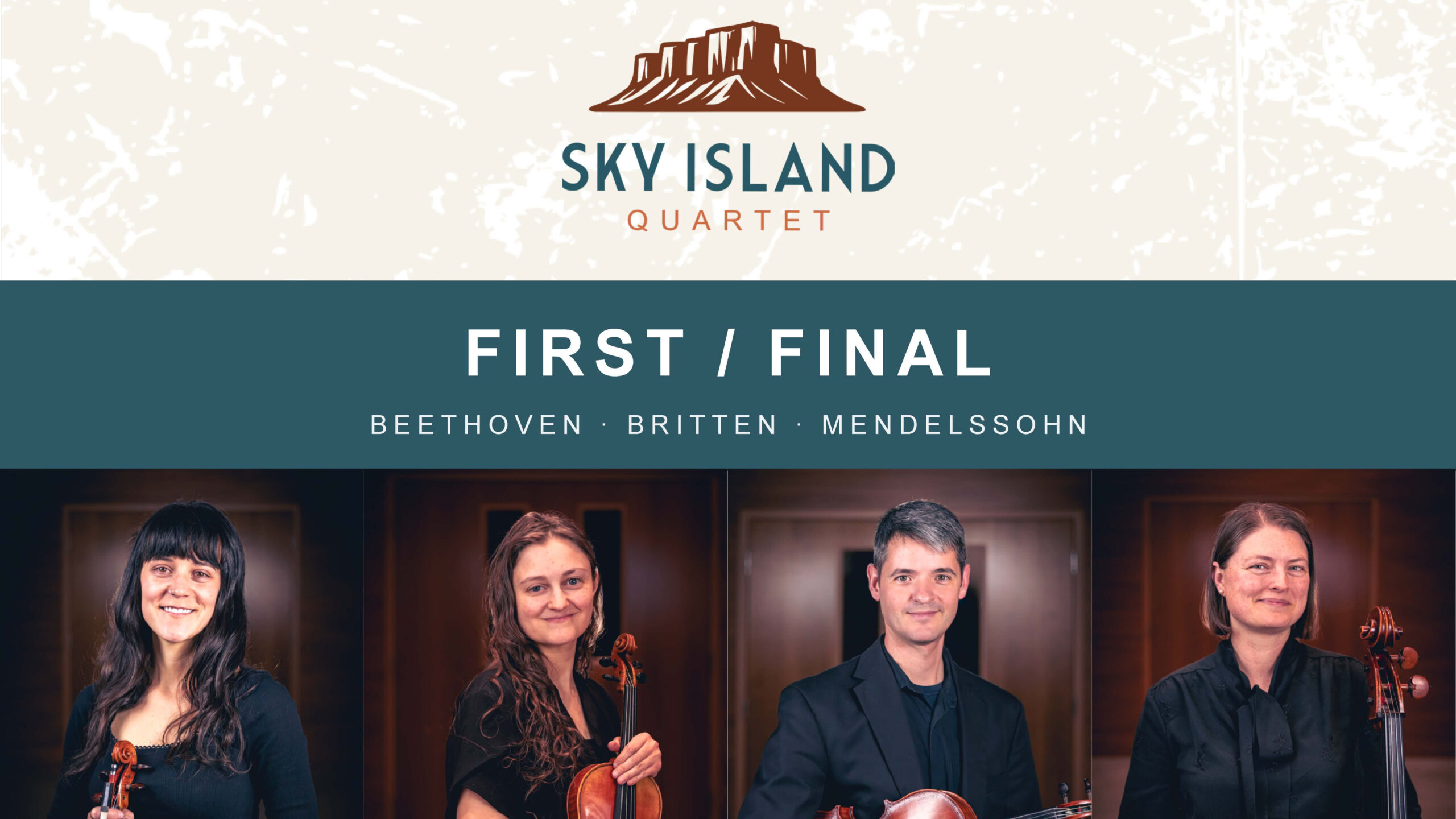 Sky Island Quartet First and Final concert banner for the October 2 performance in West Jordan